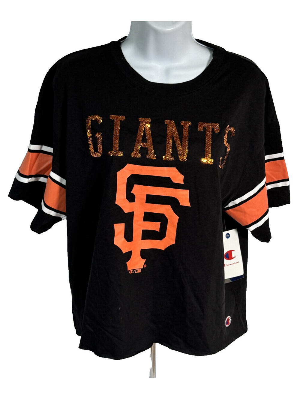 San Francisco Giants Champion Sequined T Shirt Champion Womens Size M NWT